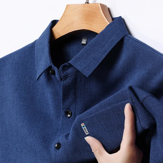 Nova Camisa Masculina Casual de Manga Curta com Estampa