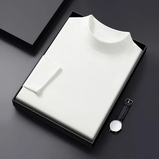 Camiseta Masculina Nova 2025 de Manga Longa em Veludo