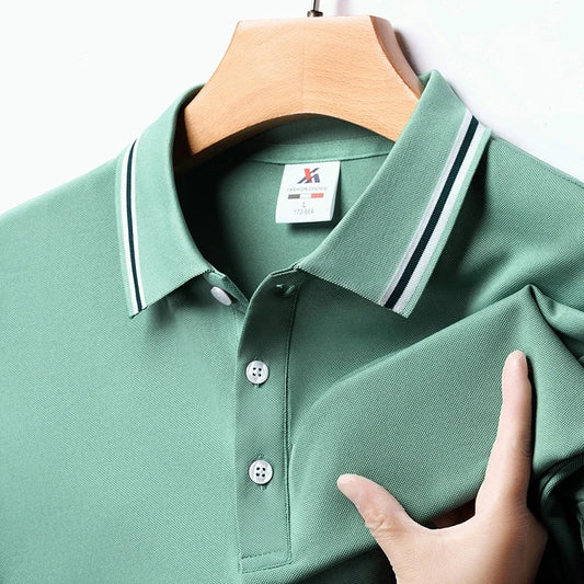 Camisa Polo Masculina de Manga Curta Listrada com Gola