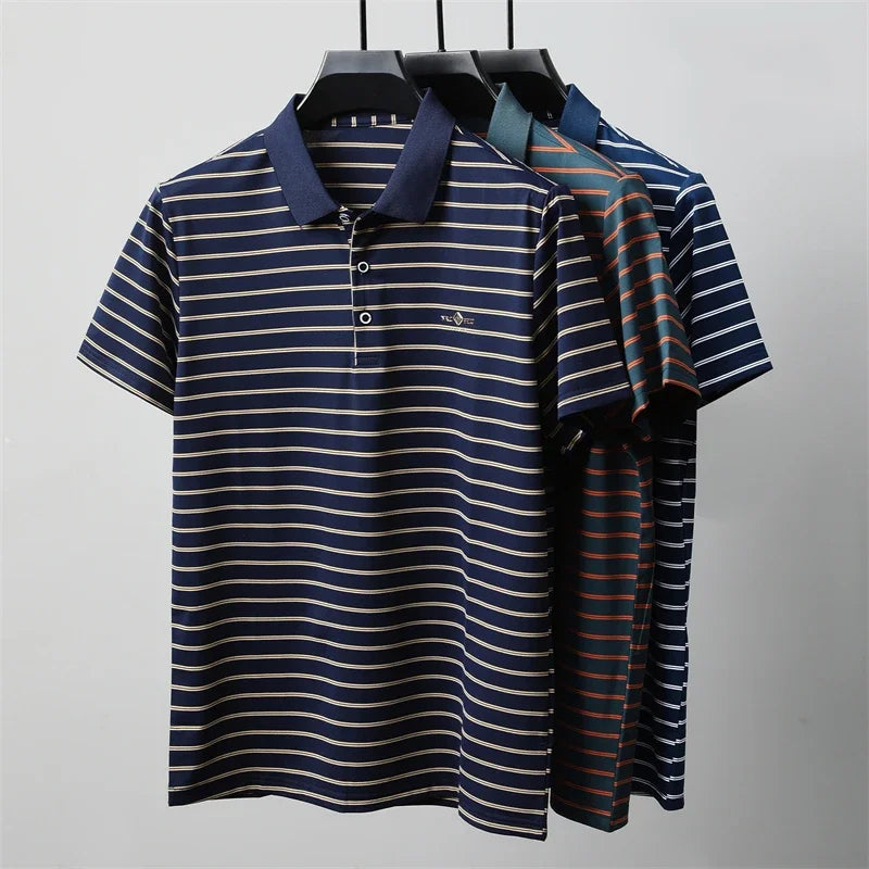 Camiseta Polo Masculina Casual e Fashion com Listras