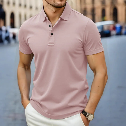 Nova Camisa Social Masculina de Manga Curta Camisa Polo