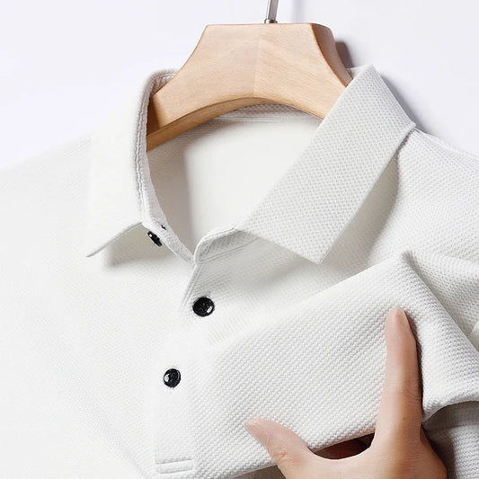 Polo Masculina de Manga Curta com Textura Waffle